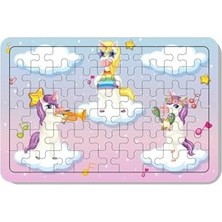 Bomii Unicorn Temalı 54 Parça Ahşap Puzzle Pzl 1107