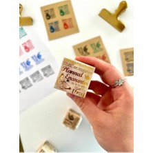 Bomii Planned Encounter 3 Farklı Vintage Kelebek ve Botanik Temalı Ahşap Küp Mühür/kaşe/stamp/seal
