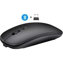 Bomii Lenovo Tab M10 Plus 10.61" Uyumlu Bluetooth ve 2.4ghz Şarjlı Sessiz Tıklamalı Kablosuz Mouse