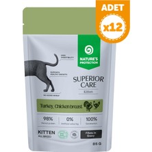 Bomii Superior Care Hindi & Tavuk Göğüslü Sos Içinde Yavru Kedi Yaş Maması 85G (12 Adet)