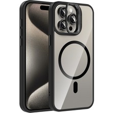 Tele Shop iPhone 15 Pro Ile Uyumlu Kılıf Magsafe Destekli Standlı ve Kamera Lens Hediyeli Kapak Mlk / Etro