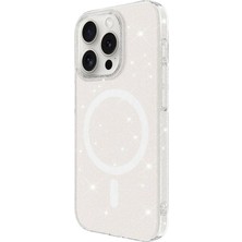 Tele Shop iPhone 15 Pro Max Simli Şeffaf Arka Yüzeyli Erdos Silikon Kılıf – Magsafe Şarj Özellikli Mlk