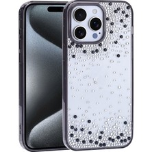 Tele Shop iPhone 15 Pro Max Kılıf Damla Taşlı Işıltılı Şeffaf Şık Kapak Mlk/pera