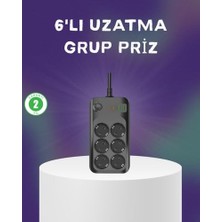 Bomii Uzatma Kablosu, 6 Prizli Çoklu USB Type-C Hızlı Şarj Termal Koruma