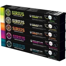 Bomii Premium Kapsül Kahve Ethiopia, Colombia, Guatemala, Kenya, Brasil (Nespresso Uyumlu) 5'li Set (50 Kapsül)