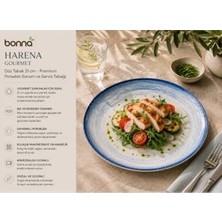 Bomii Bonna Harena Gourmet Düz Tabak, 21 Cm, Porselen, Iç Mekan Kullanımı