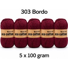 Oxford İplik 5'li Paket Eco Cotton 100GR-200M NO:0303 Bordo