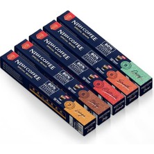 Bomii Coffee Kapsül Kahve 5'li Set Lungo, Italy, Risteretto, Smooth, Decaf (Nespresso Uyumlu) - 50 Adet