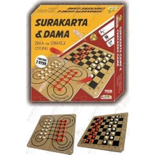 Bomii Surakarta Dama Zeka ve Strateji Oyunu 1 Paket Surakarta ve Dama Oyunu Ahşap Çift Yönlü