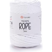Bomii Yarnart Macrame Rope 5 mm - Makrome El Örgü Ipi BEYAZ-751