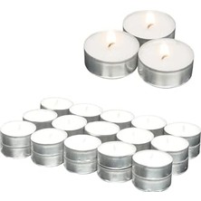 Bomii Tinky Winky Tealight Mum - Beyaz Küçük Yuvarlak Yer ve Masa Mumu 10 Adet Beyaz
