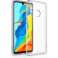 Bzontech Huawei P30 Lite Şeffaf Silikon Arka Kılıf Kamera Korumalı 0,30 mm Esnek Yapı