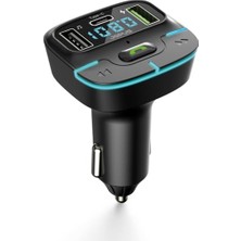 Bomii Araç Fm Mp3 Transmitter Bluetooth Araç Kiti USB Type-C Hızlı Şarj Çıkışlı Çakmaklık Şarj Aleti