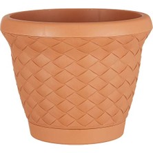 Bomii Hss1 Hasır Sepet Saksı Tabaklı 20,9 Cm, 3.3 L Kiremit