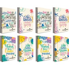 Bomii Grafiti Desenli Spiralli Defter, A4,80 Yaprak, 70G Kağıt, Çizgili, Dayanıklı Kapak, Kolay Açılan Spiral Cilt, Asorti Renkler (2 Paketi)