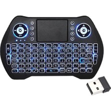 Coverzone Mini Kablosuz Klavye Bt + 2.4ghz Çift Mod Bağlantı, Dahili Touchpad, Rgb Arka Aydınlatma, USB Alıcılı, Smart Tv Android Tv Box Pc Tablet Telefon Htpc Projektör Ps3 Uyumlu | Ksw1