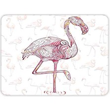 Bomii Flamingo Desen | Cam Kesme Tahtası (30 cm x 40 Cm)