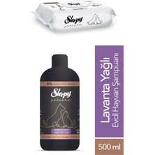Bomii Petcare Evcil Hayvan Şampuanı, Lavanta Yağı Formülü, 500 Ml, Islak Havlu Seti