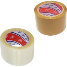 Bomii Jokey Ambalaj Hotmelt Kuvvetli Geniş Koli Bandı (Kahve + Şeffaf) En:70 mm Metraj: 70METRE (2.adet)