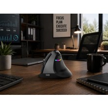 Bomii Delux M618 Mini Ergonomik Dikey Mouse Bluetooth 4.0 + 2.4ghz