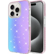 TeleZone iPhone 15 Pro Parlak Çift Renk Geçişli Velle Kapak