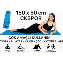 Bomii Yoga Matı, Pilates Ve, 150 x 50 Cm, Kaymaz Fitness Minderi, Mavi Cks-10- -Mavi-6 mm