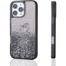 TeleZone iPhone 14 Pro Max Sıvı Simli Arkası Şeffaf Keto Premium Silikon Kapak