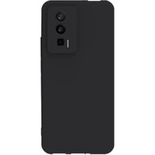 Bomii Xiaomi Poco F5 Pro ile Uyumlu Kılıf Ince Sıvı Silikon Tam Koruma Yumuşak Jel Silikon Kapak - Siyah