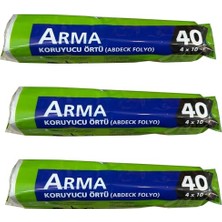 Bomii Arma Naylon Tadilat Boya Koruyucu Örtü Poşet Folyo - 4X10 Metre - 40 M2-3 Paket
