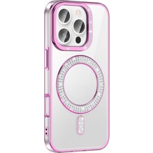 TeleZone iPhone 16 Pro Max Parlak Taşlı Süslemeli Şık Pırlanta Kapak