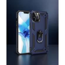 TeknoKapsül Apple Iphone 12 Pro Max Kılıf Sofya Yüzüklü Silikon Kapak - Lacivert