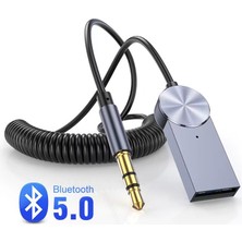 Bomii Araç Içi Bluetooth 5.0 Adaptör - Mikrofonlu Eller Serbest Aux Alıcı - Kablolu Hoparlörü Kablosuza Çevirici ZR631
