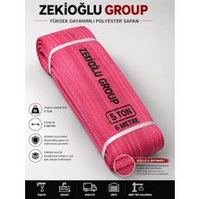 Bomii 6 Metre 5 Ton Çeker Sapan Halat Zekioğlu Group Flat Webbing Sling Gözlü Polyester Sapan 3000 kg Taşıma Kapasiteli 6 Metre Kaldırma Sapanı