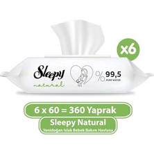 Bomii Natural Yenidoğan Islak Bebek Havlusu, 60'lı x 6 Adet, %99.5 Saf Su