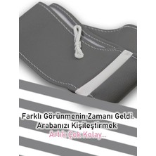 Bomii Süper Deri Beyaz Yüzüklü Dikişli Direksiyon Kılıfı, Seat ile Uyumlu Leon Gri Için