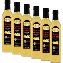 Bomii Limon Sirkesi 500 ml x 6 Adet Doğal Fermantasyon Içilebilir Katkısız Cam Şişe