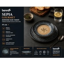 Bomii Bonna Sepia Gourmet Konsome Kase Tabağı, 19 Cm, Porselen, Iç Mekan Kullanımı