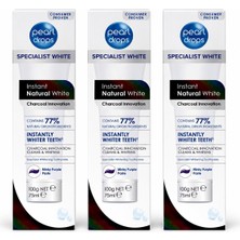 Pearl Drops Instant Natural White Charcoal Diş Macunu 3 x 75 ml