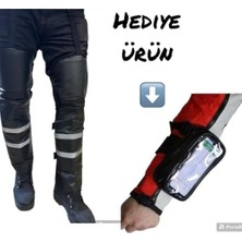 Bomii Bike Sky Diz & Bacak Koruma Deri Reflektörlü Yağmur & Rüzgar & Soğuğa Karşı Bike Sky (Telefon Tutucu Kol Çanta Hediyeli))