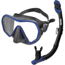 Bomii Ajna Maske Şnorkel Set Mavi