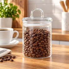 Marmara Avm 1 Adet 550 ml Borosilikat Cam Kapaklı Saklama Kavanozu, Bakliyat, Kahve, Şeker, Mısır Gevreği, Çay, Kuruyemiş ve Kuru Gıdalar Için Şeffaf Tezgâh Üstü Mutfak Düzenleyici
