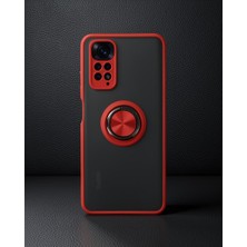 TeknoKapsül Xiaomi Redmi Note 11 Kılıf Montreal Yüzüklü Silikon Kapak - Kırmızı
