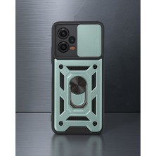 TeknoKapsül Xiaomi Redmi Note 12 5g Kılıf Pars Lens Yüzüklü Silikon - Yeşil