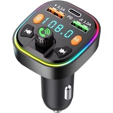 Marmara Avm Bluetooth Araç Kiti Araç Fm Transmitter Şarj USB Typec Mp3 Pd Flash Için Uygun Çakmaklık Giriş