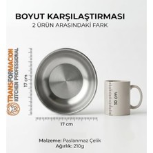 Marmara Avm 4'lü Paslanmaz Çelik Derin Kase Seti 17 Cm, Kırılmaz Çorba & Yemek Tası, Hafif Kamp, Piknik Outdoor Kasesi 720318