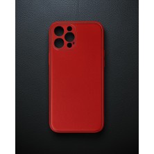 TeknoKapsül Apple Iphone 12 Pro Max Kılıf Coco Deri Silikon Kapak - Kırmızı