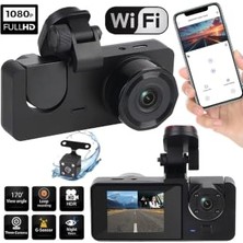 Marmara Avm 1080P Fhd Wifi Gece Görüşlü Araç Içi Ekranlı Ön Arka 3 Kameralı Sürüş Kaydedici
