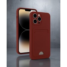 TeknoKapsül Apple Iphone 15 Pro Kılıf Kelvin Kartvizitli Silikon - Bordo