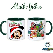Ghostbastır Design Mickey ve Minnie Noel | Yılbaşı Kupa Bardak | Tek Adet K0784