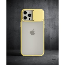 TeknoKapsül Apple Iphone 12 Pro Max Kılıf Palm Buzlu Kamera Sürgülü Silikon - Sarı